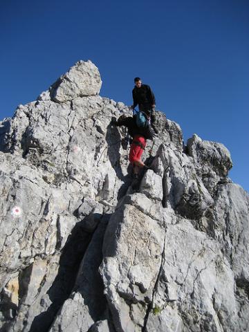 Steilpassagen am Grat